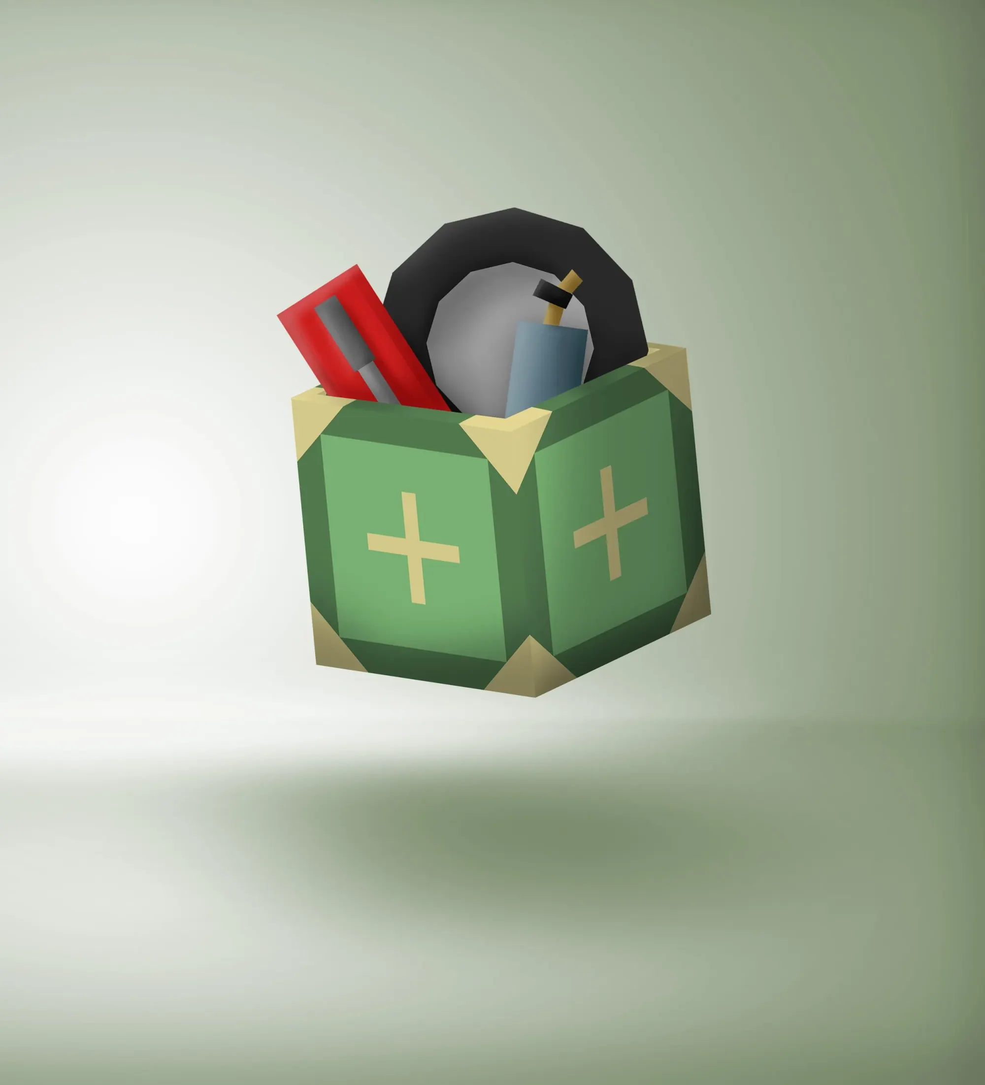 Une boîte de premiers secours contenant des outils et un tournevis.